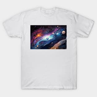 Galactic Nomad Sticker: Ethereal Oil Painting  (336) T-Shirt